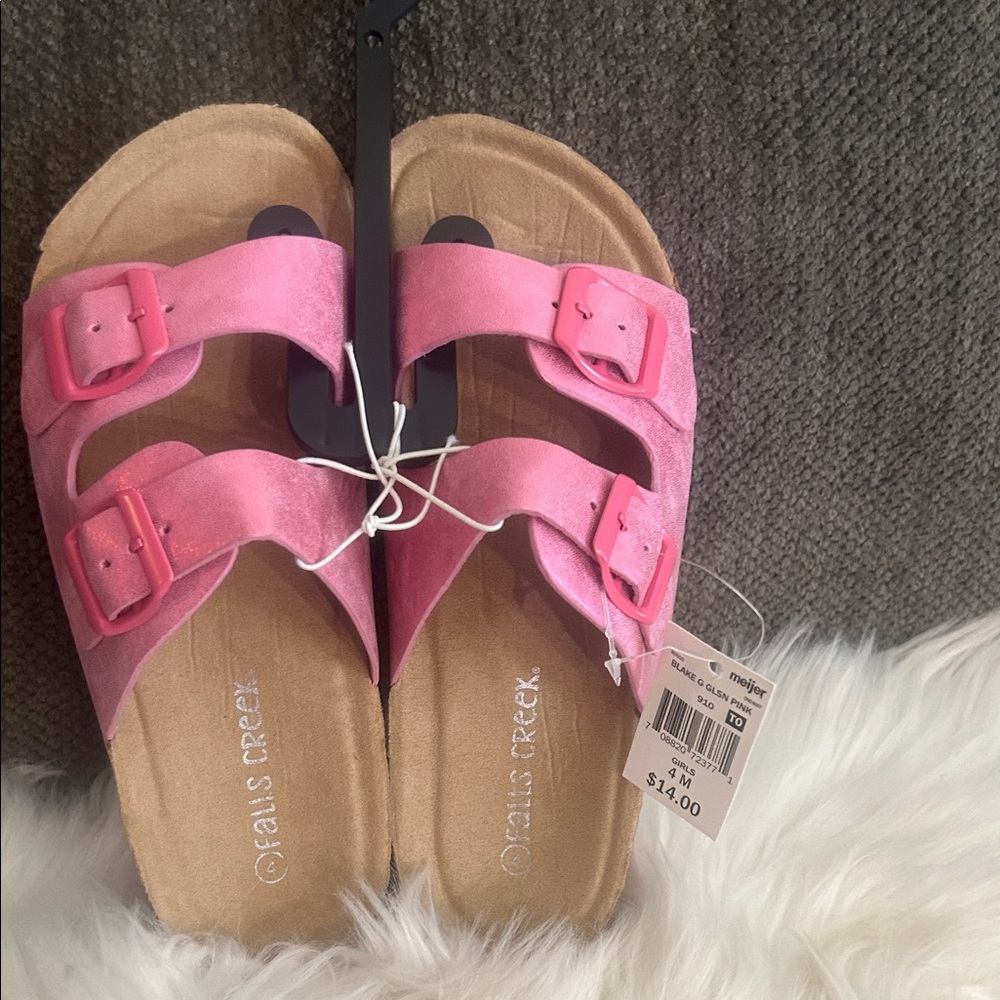 Falls Creek Pink Double Buckle Sandals